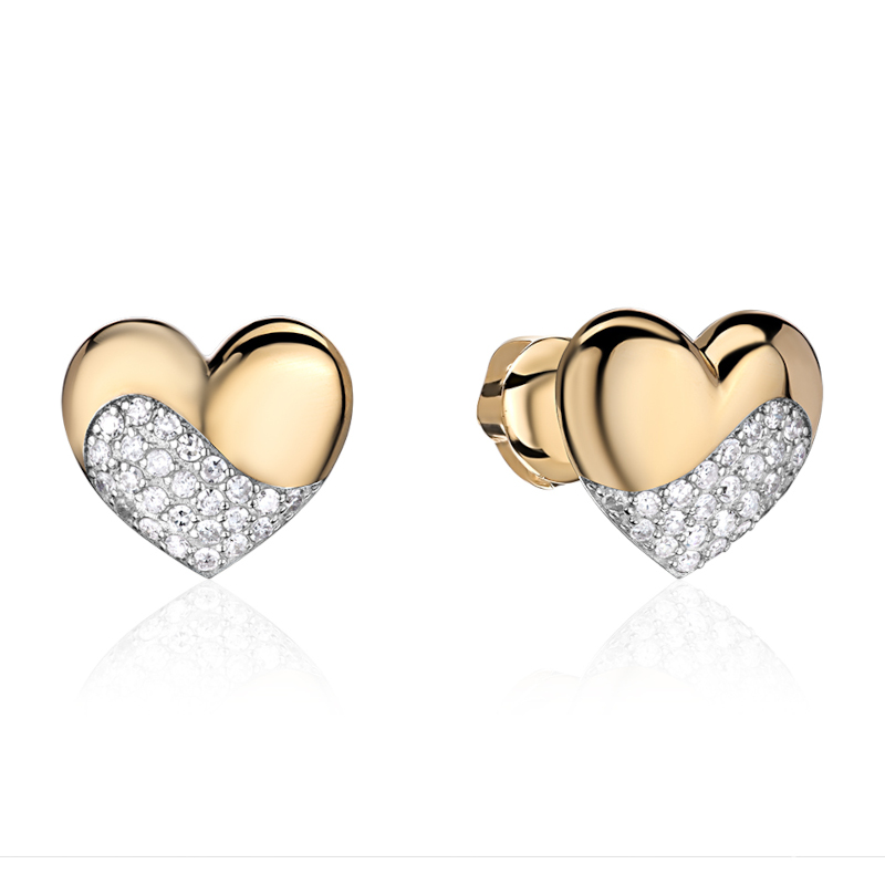 Серьги из желтого золота 585 пробы с фианитами 01С1317126Р