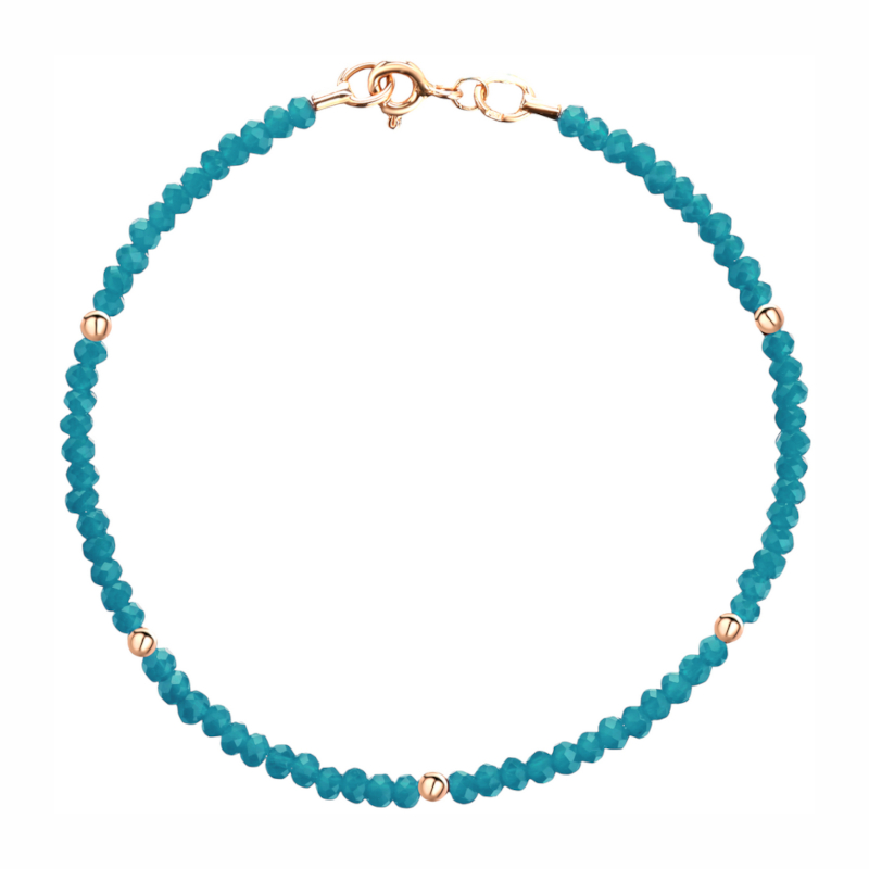 Браслет из красного золота 585 пробы с хрусталем 01Б213151-6