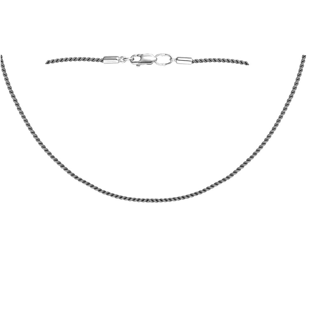 Колье из шелковой нити с замком из серебра 925 пробы 01Л051646-4