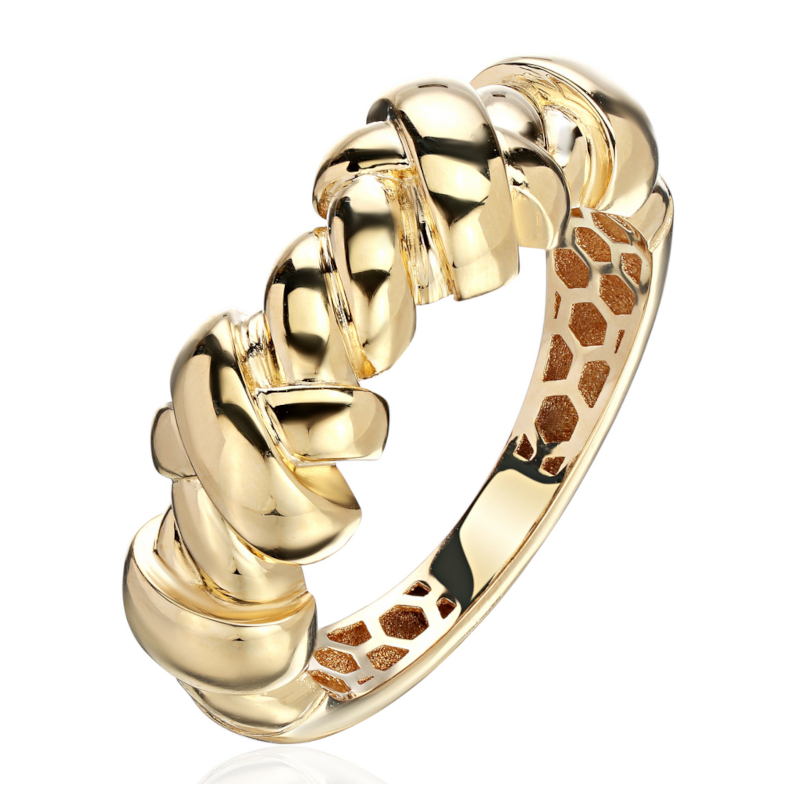 Кольцо из желтого золота 585 пробы без вставок 01К0315618