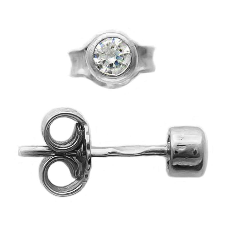 Серьга одиночная из белого золота 585 пробы с фианитом 01С124658