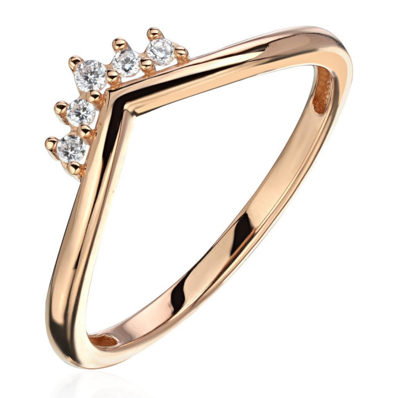 Кольцо из красного золота 375 пробы с фианитами 01К1114646S