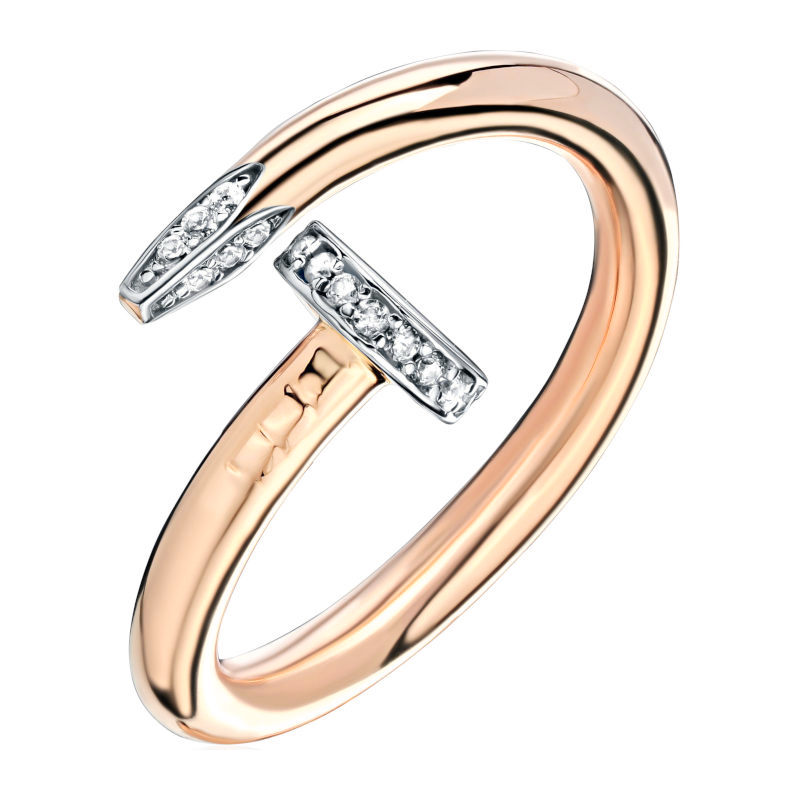 Кольцо из красного золота 585 пробы с фианитами 01К1114116Р