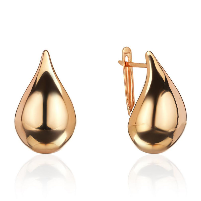 Серьги из красного золота 375 пробы без вставок 01С0115400S