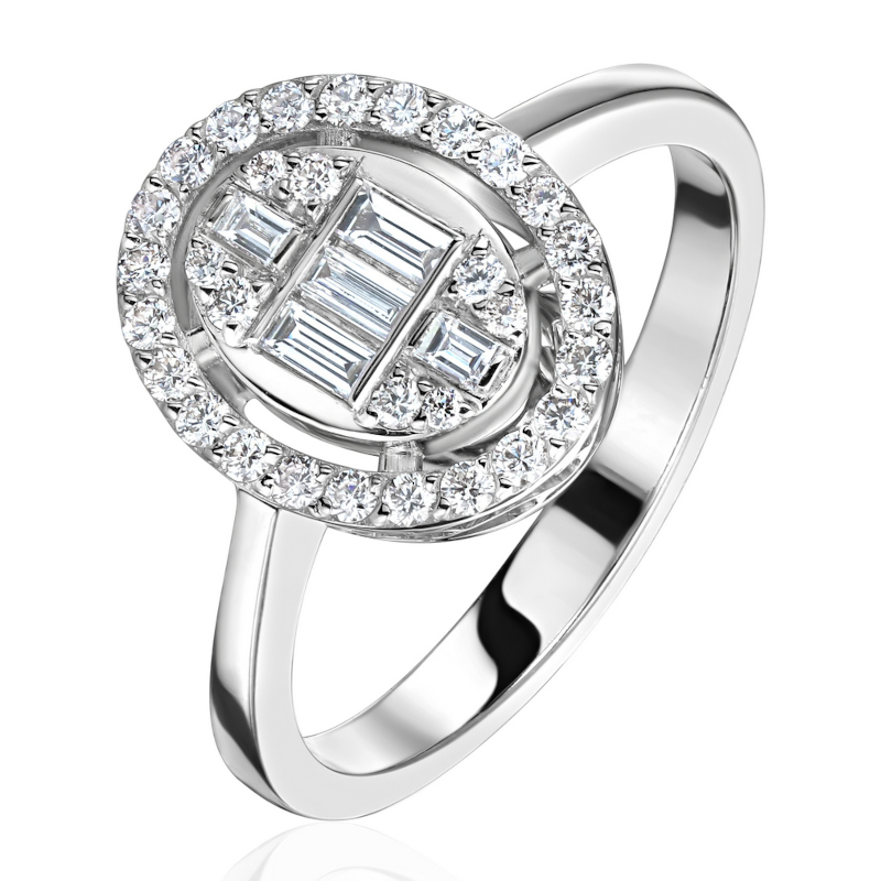 Кольцо из белого золота 585 пробы с бриллиантами 01К6216616