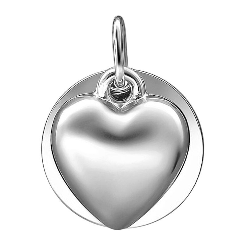 Подвеска "Сердце" из серебра 925 пробы без вставок 01П053649