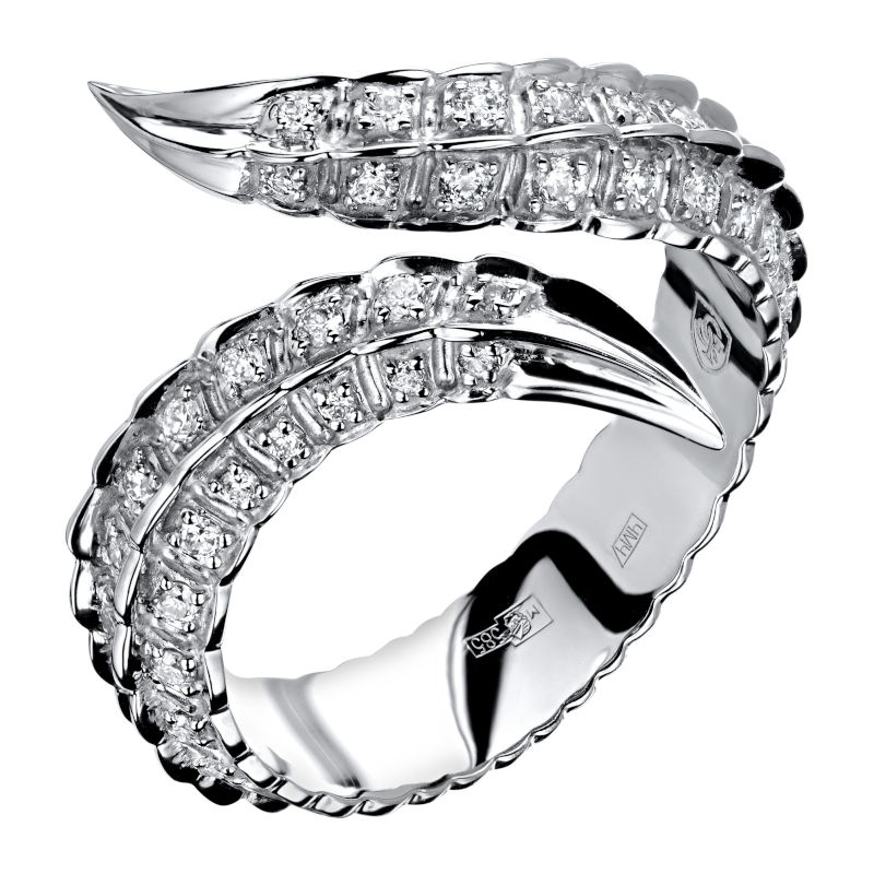 Кольцо из белого золота 585 пробы с бриллиантами 01К6213336