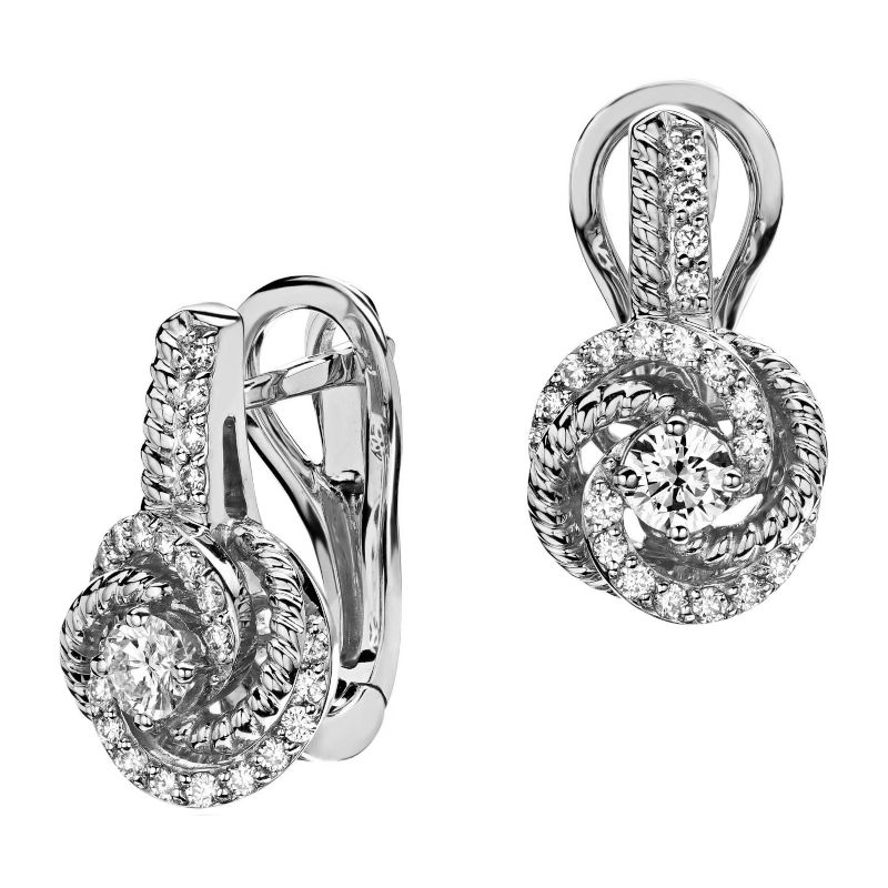 Серьги из белого золота 585 пробы с бриллиантами 01С6213552 Серьги из белого золота 585 пробы с бриллиантами 01С6213552