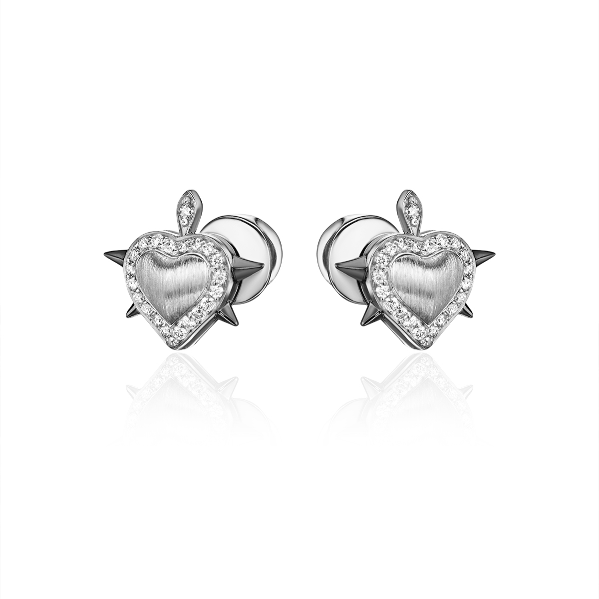Серьги из белого золота 585 пробы 01С6215926ЧР