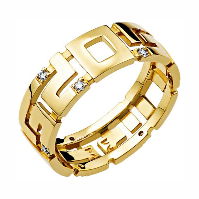 Кольцо из желтого золота 585 пробы с бриллиантами 01К636393