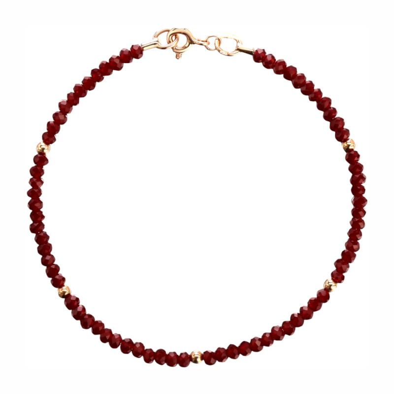 Браслет из красного золота 585 пробы с хрусталем 01Б213151-4