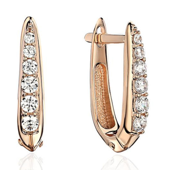 Серьги из красного золота 585 пробы с бриллиантами 01С6113955