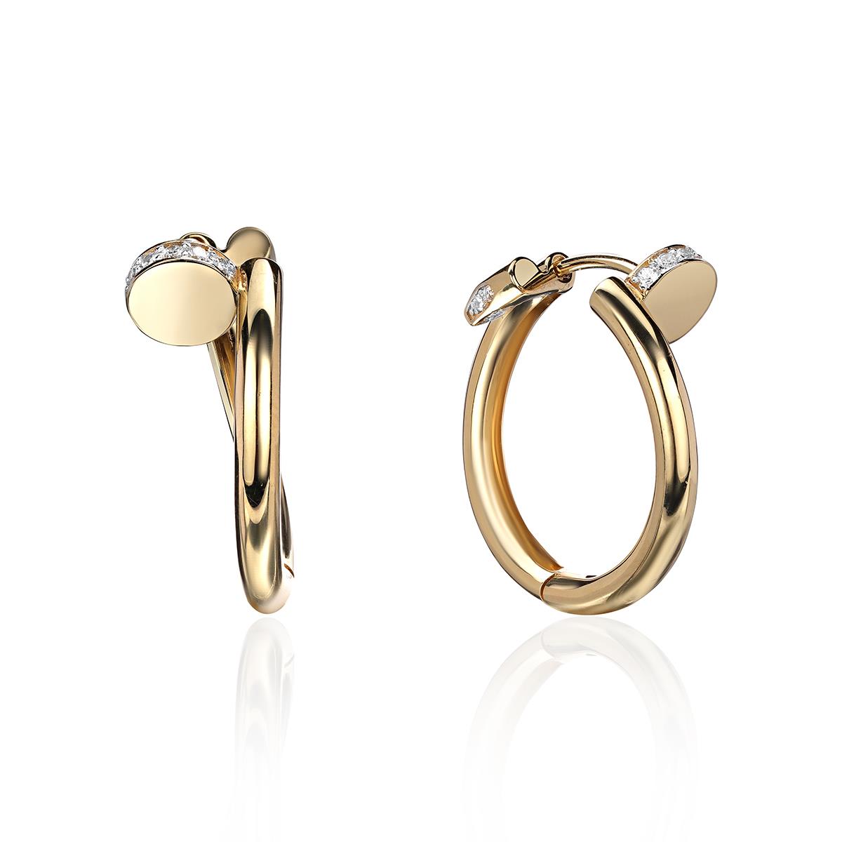 Серьги из желтого золота 375 пробы с фианитами 01С1314116SР