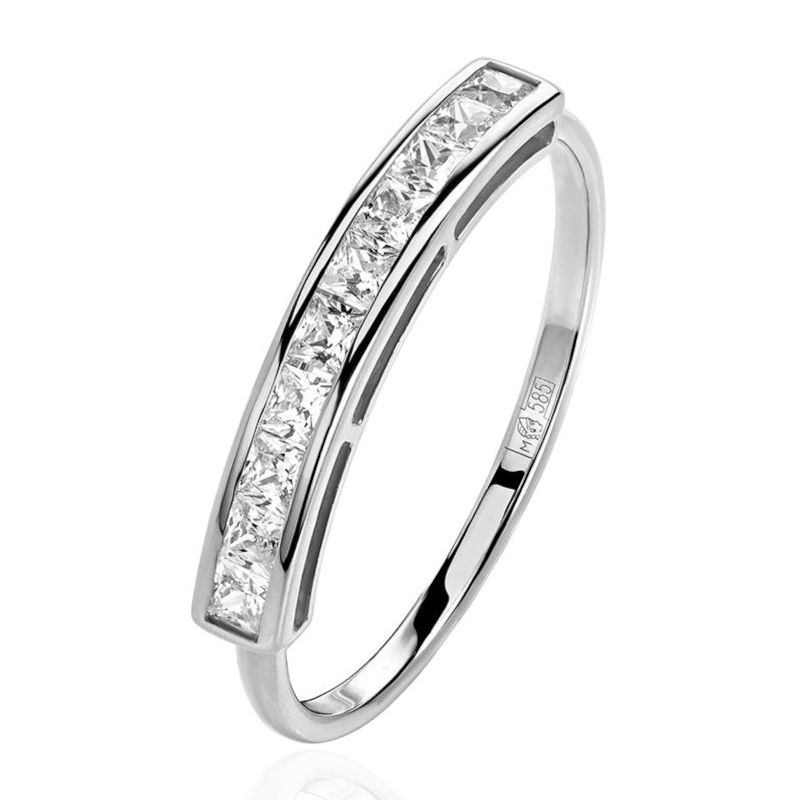 Кольцо из платины 585 пробы с фианитами 01К1912753-585