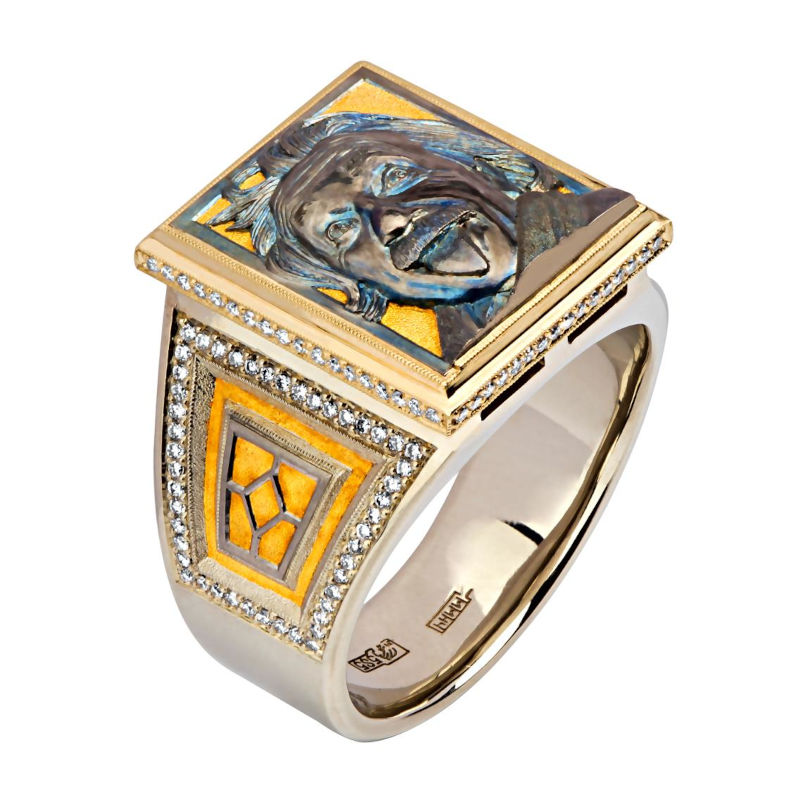 Кольцо из комбинированного золота 585 пробы с бриллиантами 01Т665920ЖL