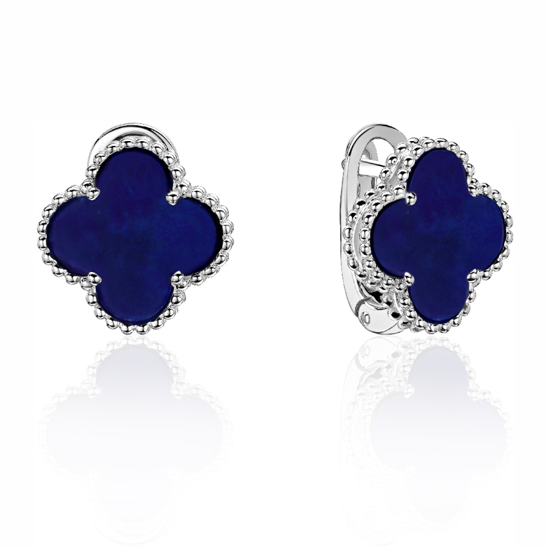 Серьги из белого золота 585 пробы с лазуритом 01С4215270-4
