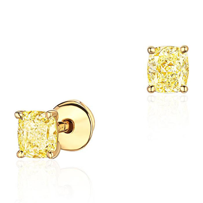 Серьги из желтого золота 750 пробы с бриллиантами 01С6415690