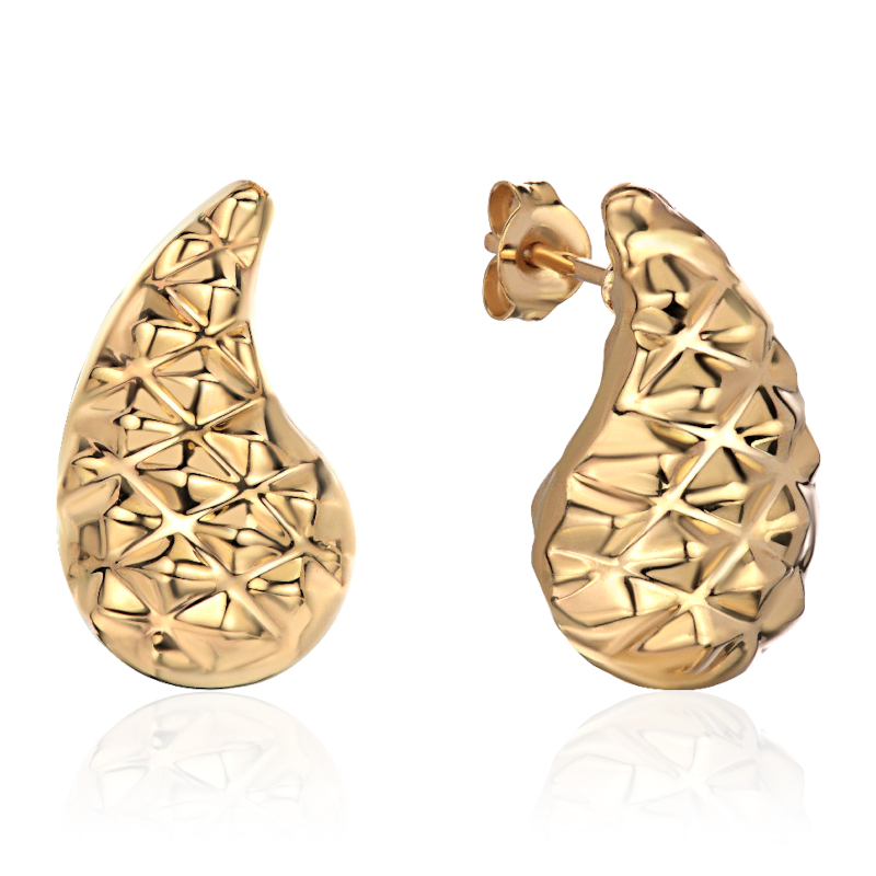 Серьги из желтого золота 585 пробы без вставок 01С0317290