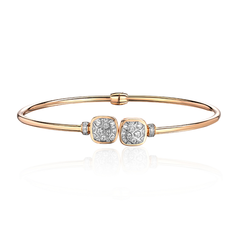 Браслет из красного золота 585 пробы с фианитами 01Б113392Р