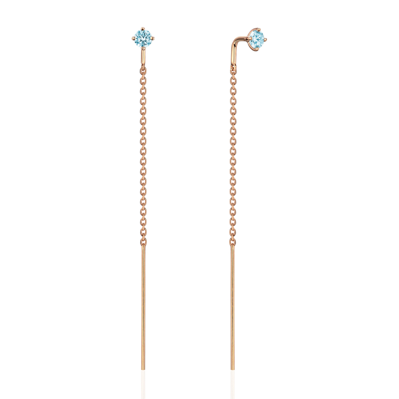 Серьги из красного золота 585 пробы с топазами 01С3115417-1