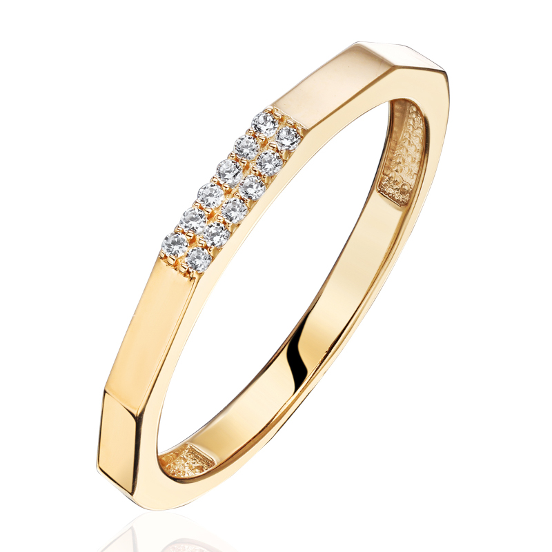 Кольцо из желтого золота 585 пробы с бриллиантами 01К6315224-17