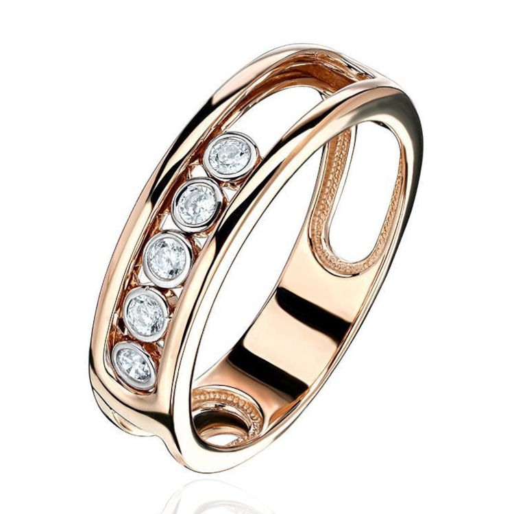 Кольцо из красного золота 375 пробы с фианитами 01К1114221SР