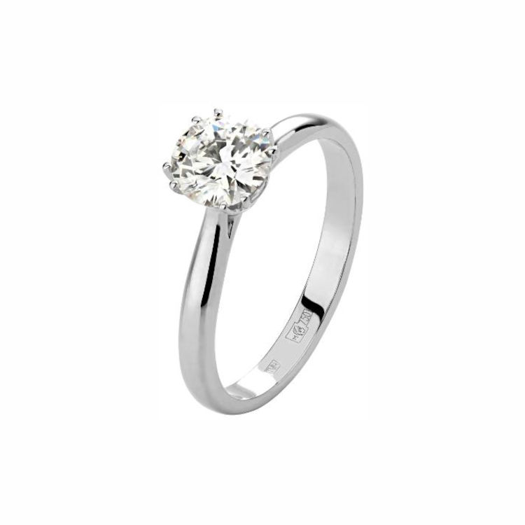 Кольцо из белого золота 750 пробы с бриллиантом 01К6711359