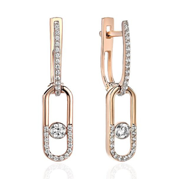Серьги из красного золота 375 пробы с фианитами 01С1113122SР