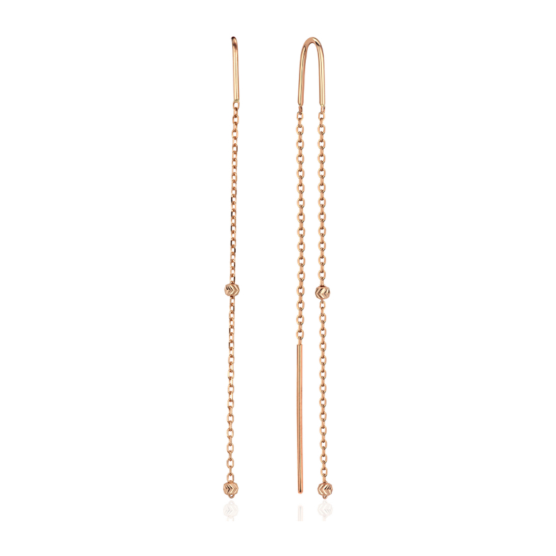 Серьги из красного золота 585 пробы без вставок 01С7117054