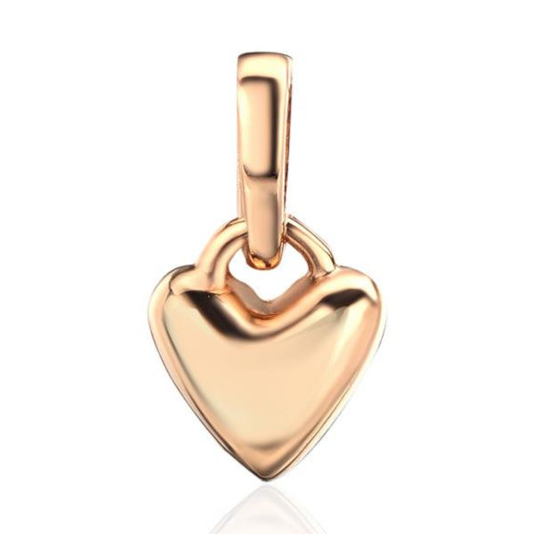 Подвеска "Сердце" из красного золота 375 пробы без вставок 01П0114382S