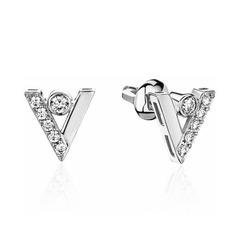 Серьги из платины 585 пробы с фианитами 01С1915099-585