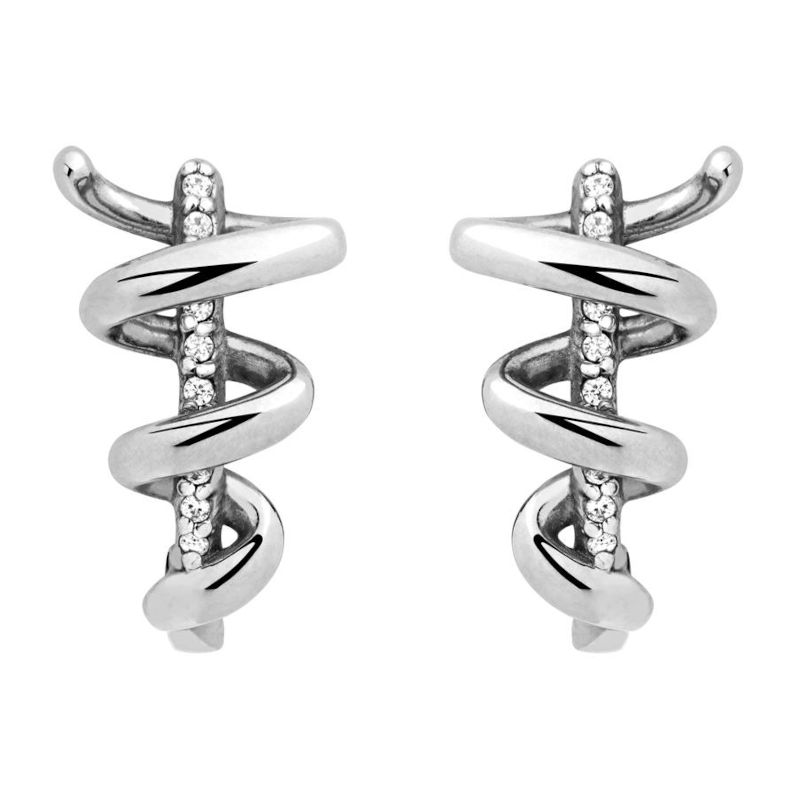 Серьги из платины 585 пробы с фианитами 01С1912715-585