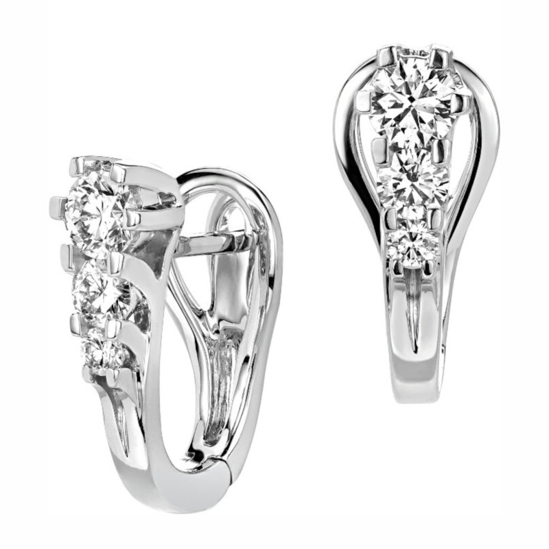 Серьги из белого золота 585 пробы с бриллиантами 01С6214624