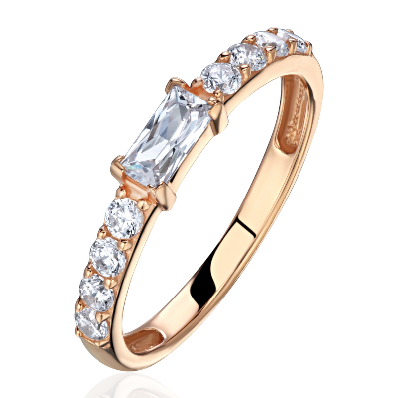 Кольцо из красного золота 585 пробы с фианитами 01К1115982