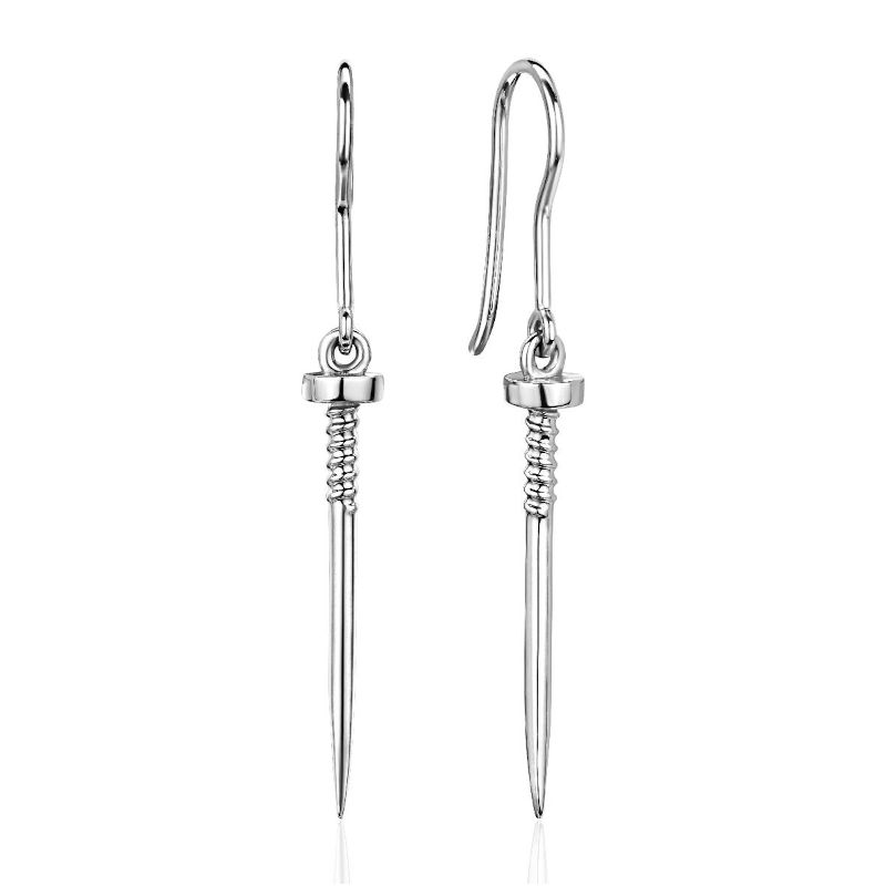 Серьги из платины 585 пробы без вставок 01С0914169-585