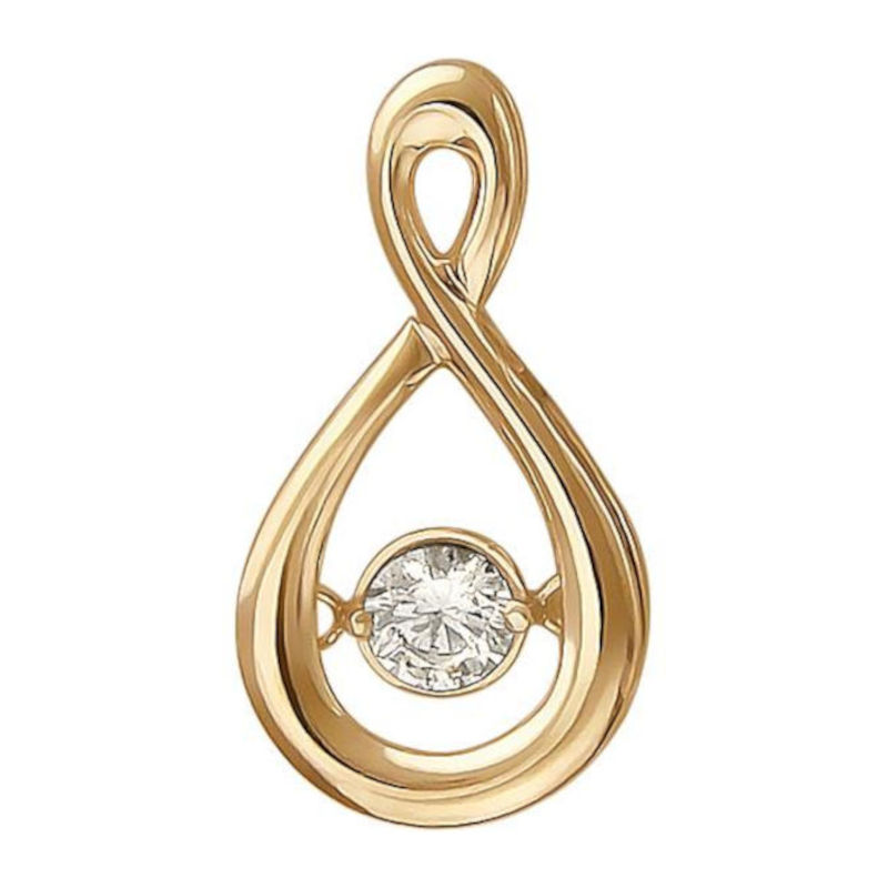 Подвеска из красного золота 585 пробы с фианитом 01П117962