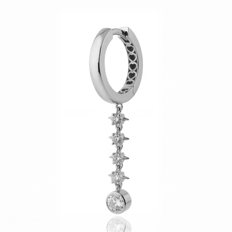 Серьга Одиночная из белого золота 585 пробы 01С6215929