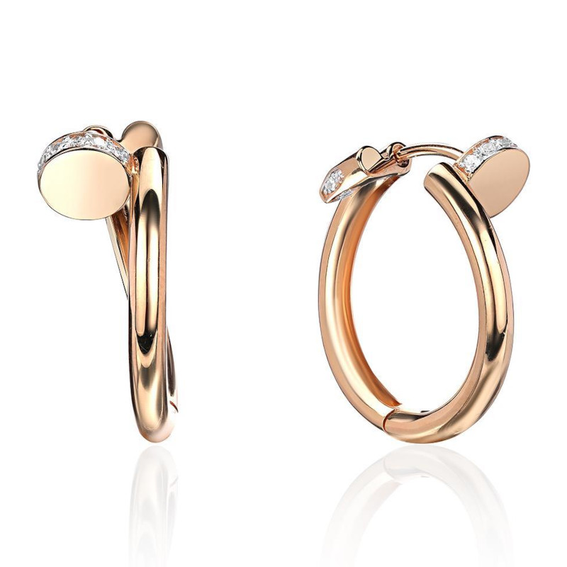 Серьги из красного золота 375 пробы с фианитами 01С1114116SР