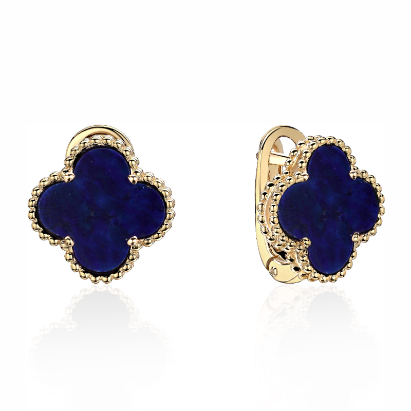 Серьги из желтого золота 585 пробы с лазуритом 01С4314170-4