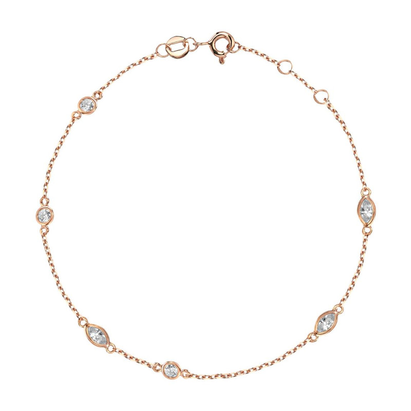 Браслет из красного золота 375 пробы с фианитами 01Б113248S