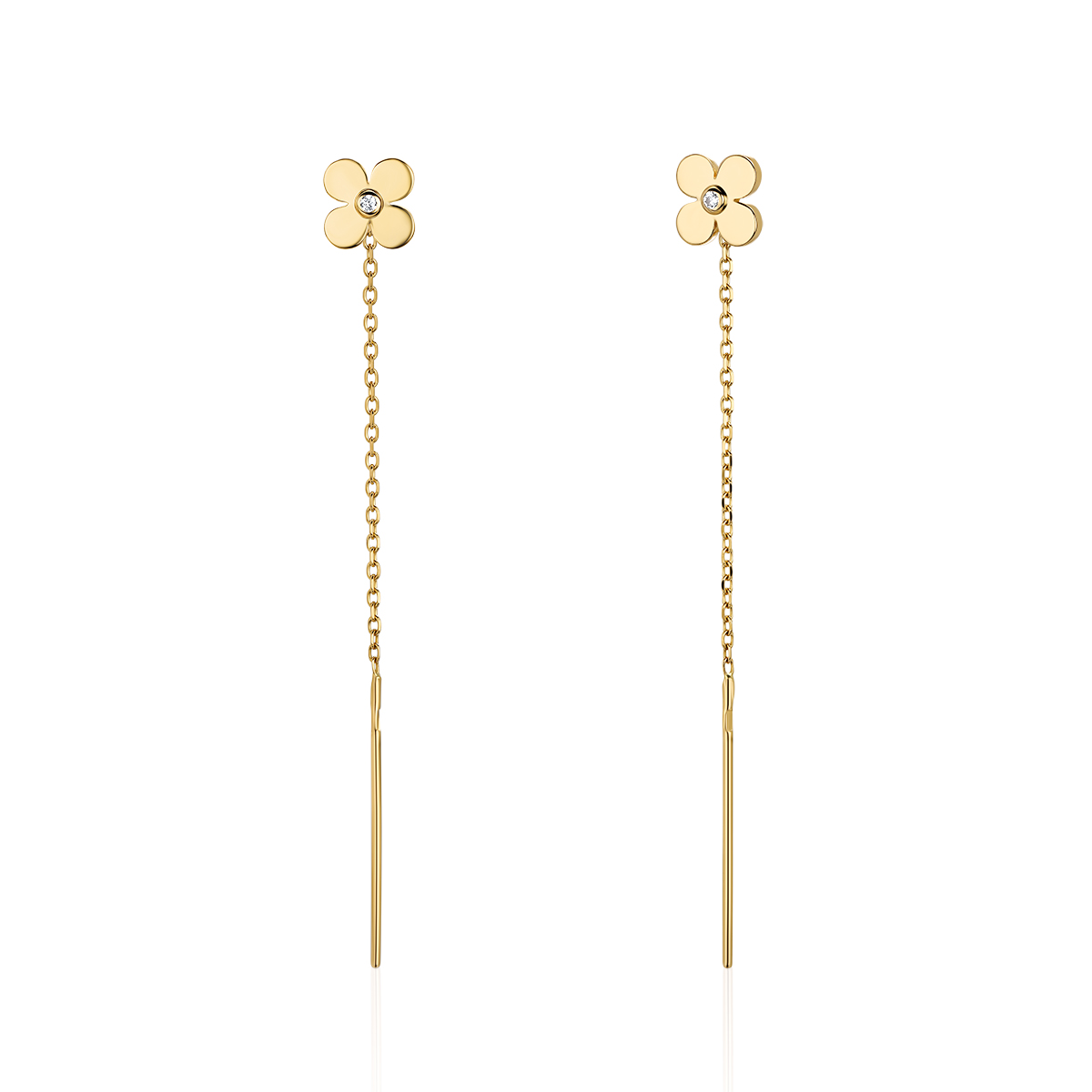 Серьги из желтого золота 585 пробы с фианитами 01С1315573