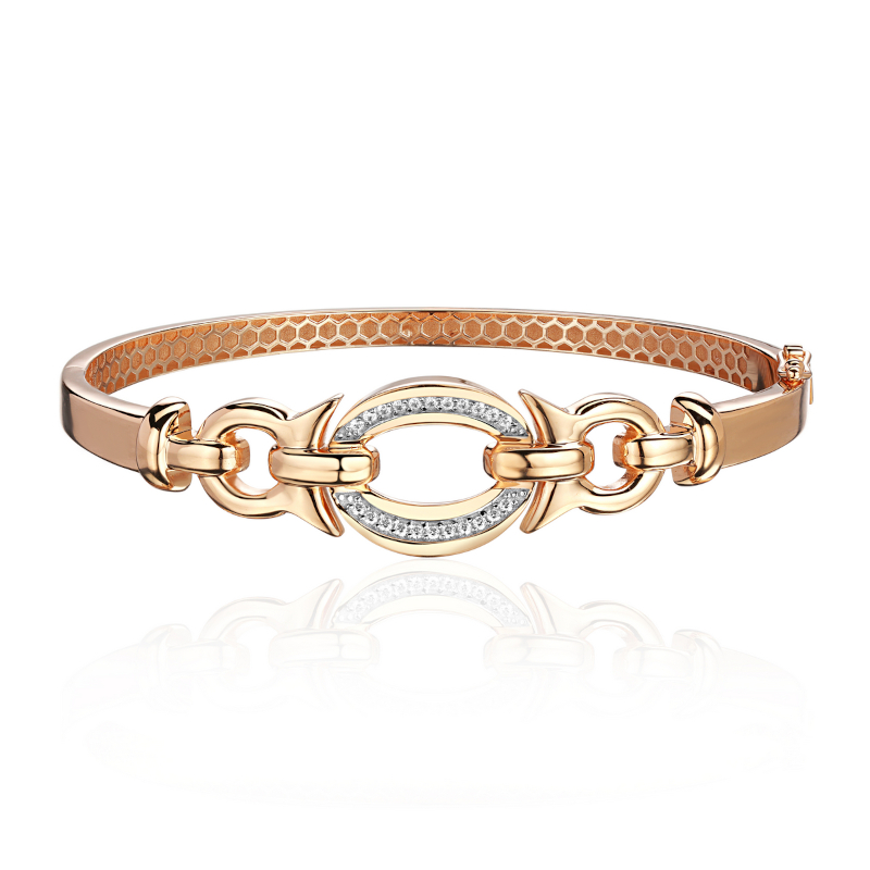 Браслет из красного золота 585 пробы с фианитами 01Б113570Р