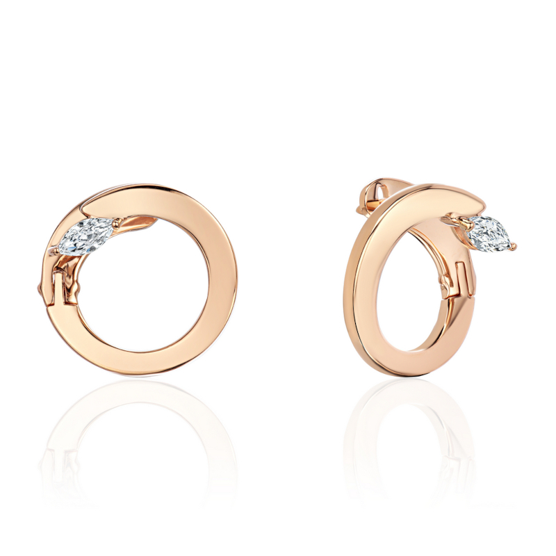 Серьги из красного золота 585 пробы с фианитами 01С1115670