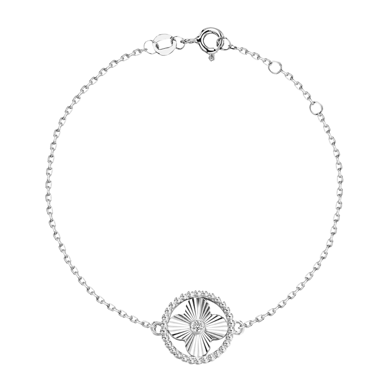 Браслет из белого золота 585 пробы с фианитом 01Б123486