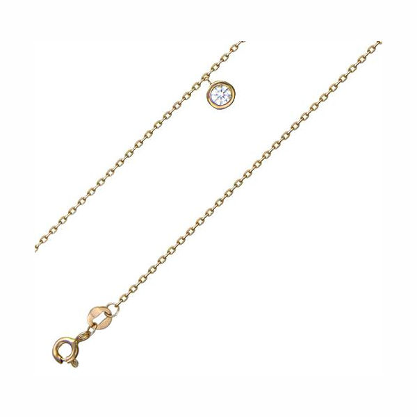 Браслет из желтого золота 585 пробы с фианитами 01Б131436