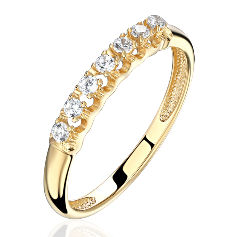 Кольцо из желтого золота 585 пробы с фианитами 01К1316405