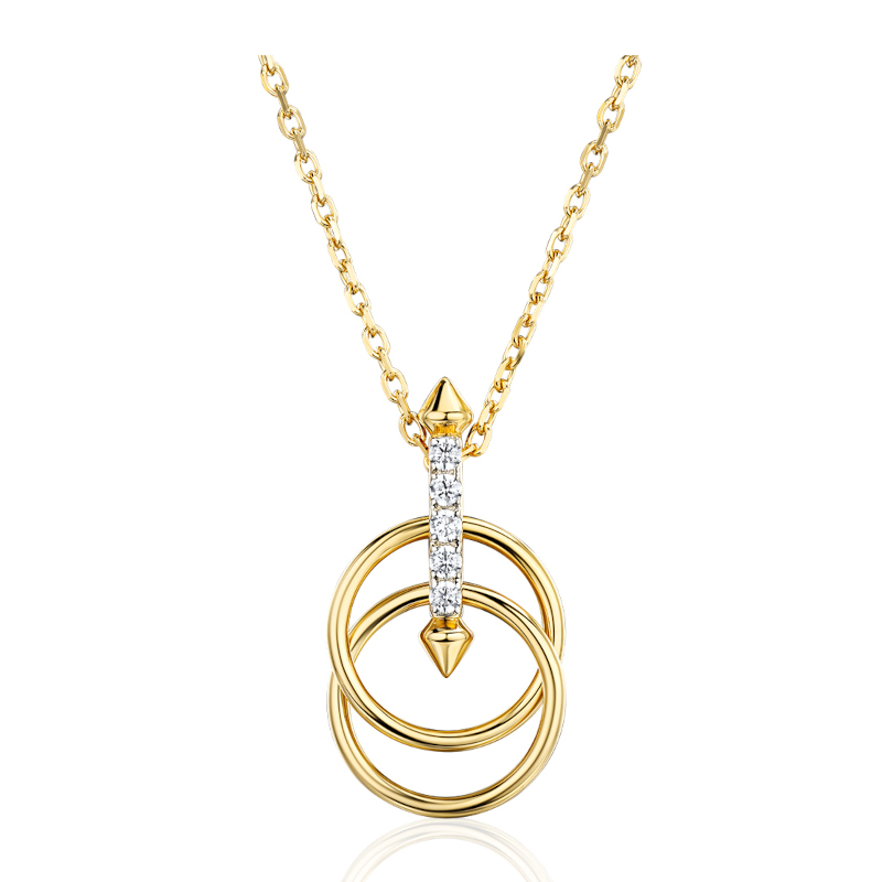 Колье из желтого золота 585 пробы с фианитами 01Л132552Р