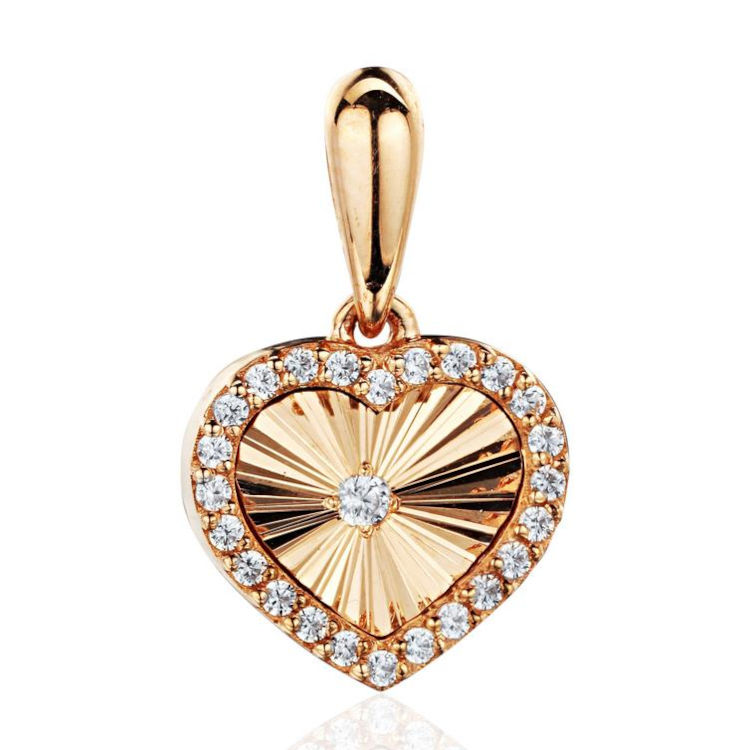 Подвеска из красного золота 585 пробы с бриллиантами 01П6115086-17