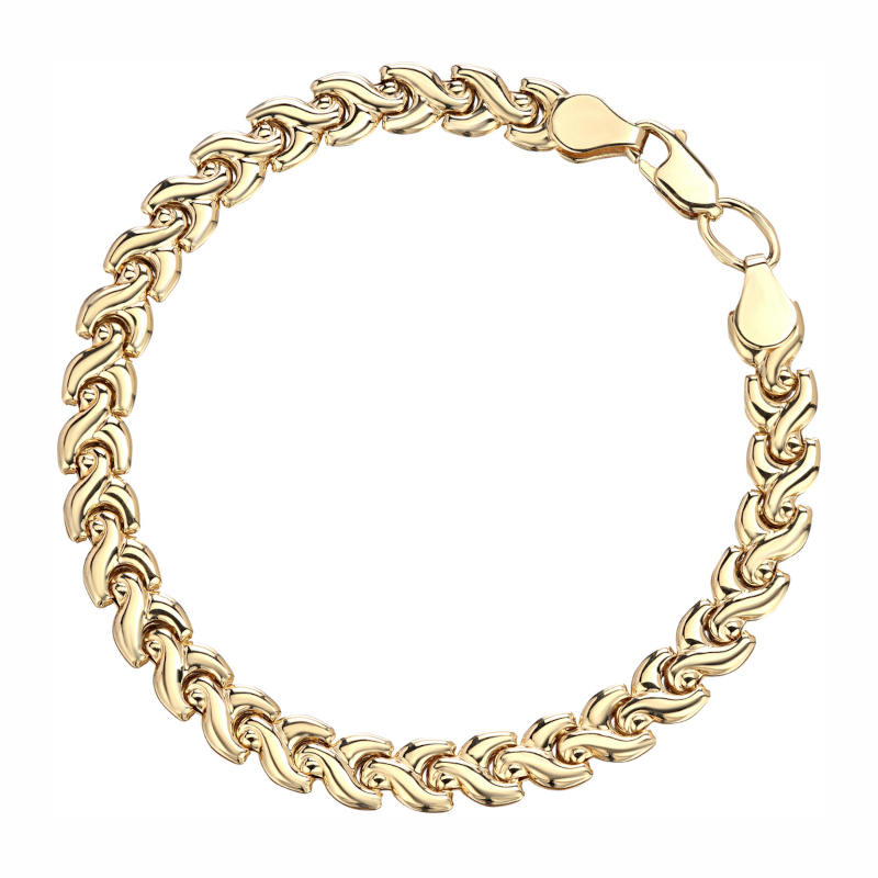 Браслет из желтого золота 585 пробы без вставок 01Б030123