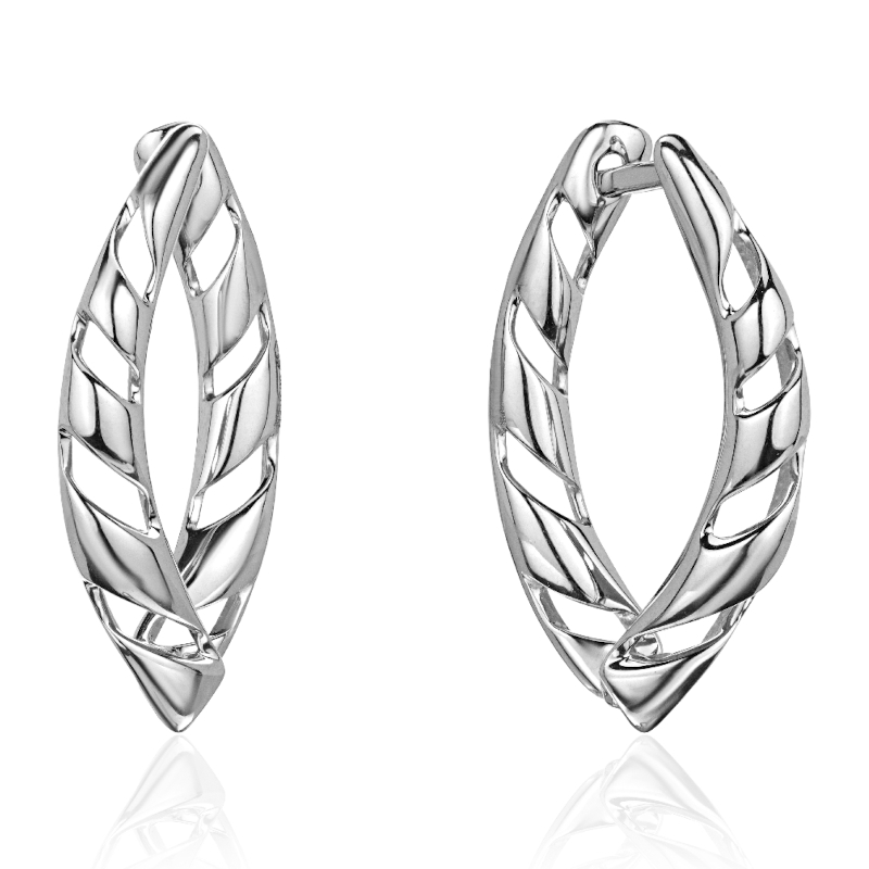Серьги из платины 585 пробы без вставок 01С0914340-585